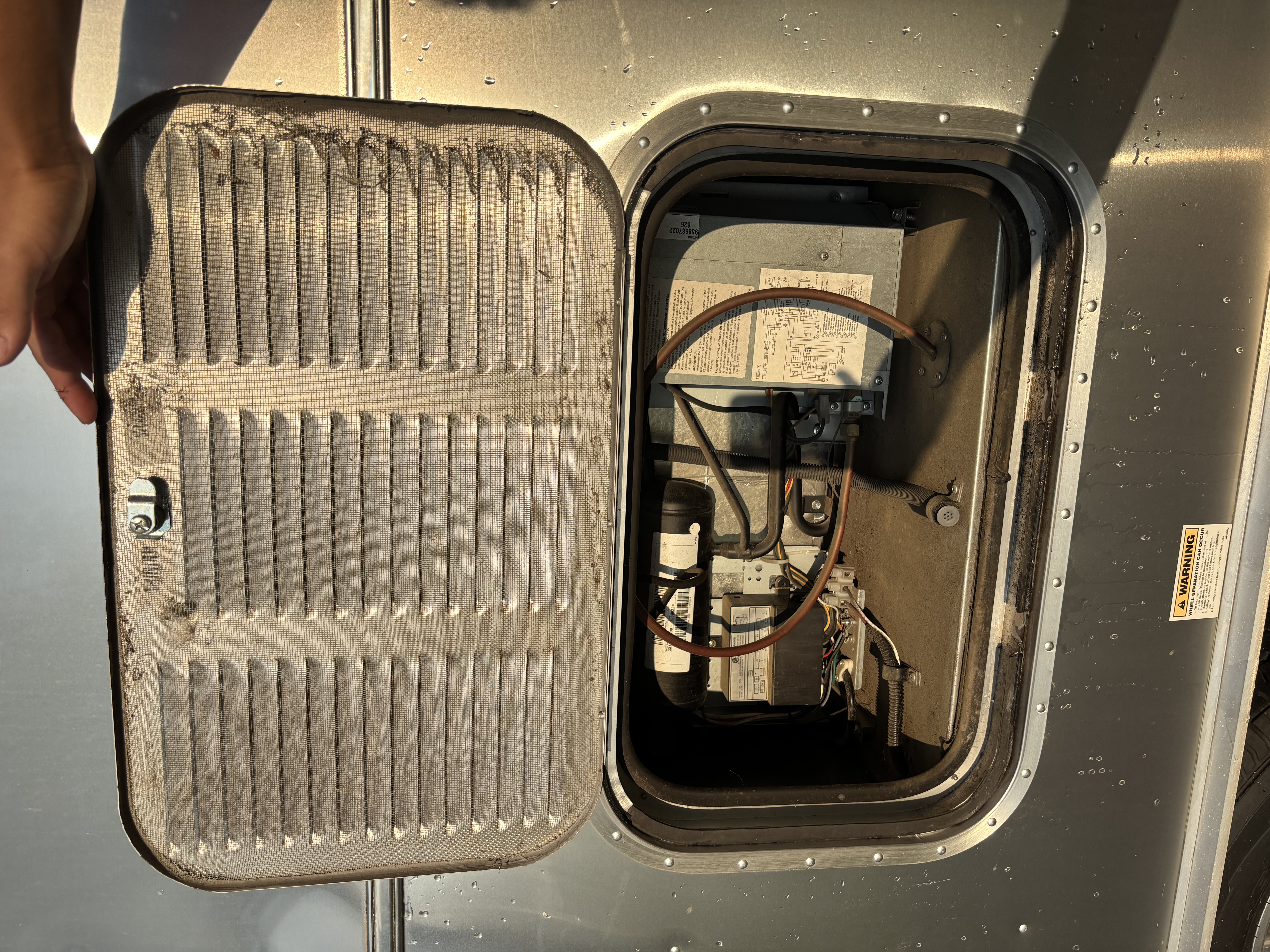 Water heater bay before